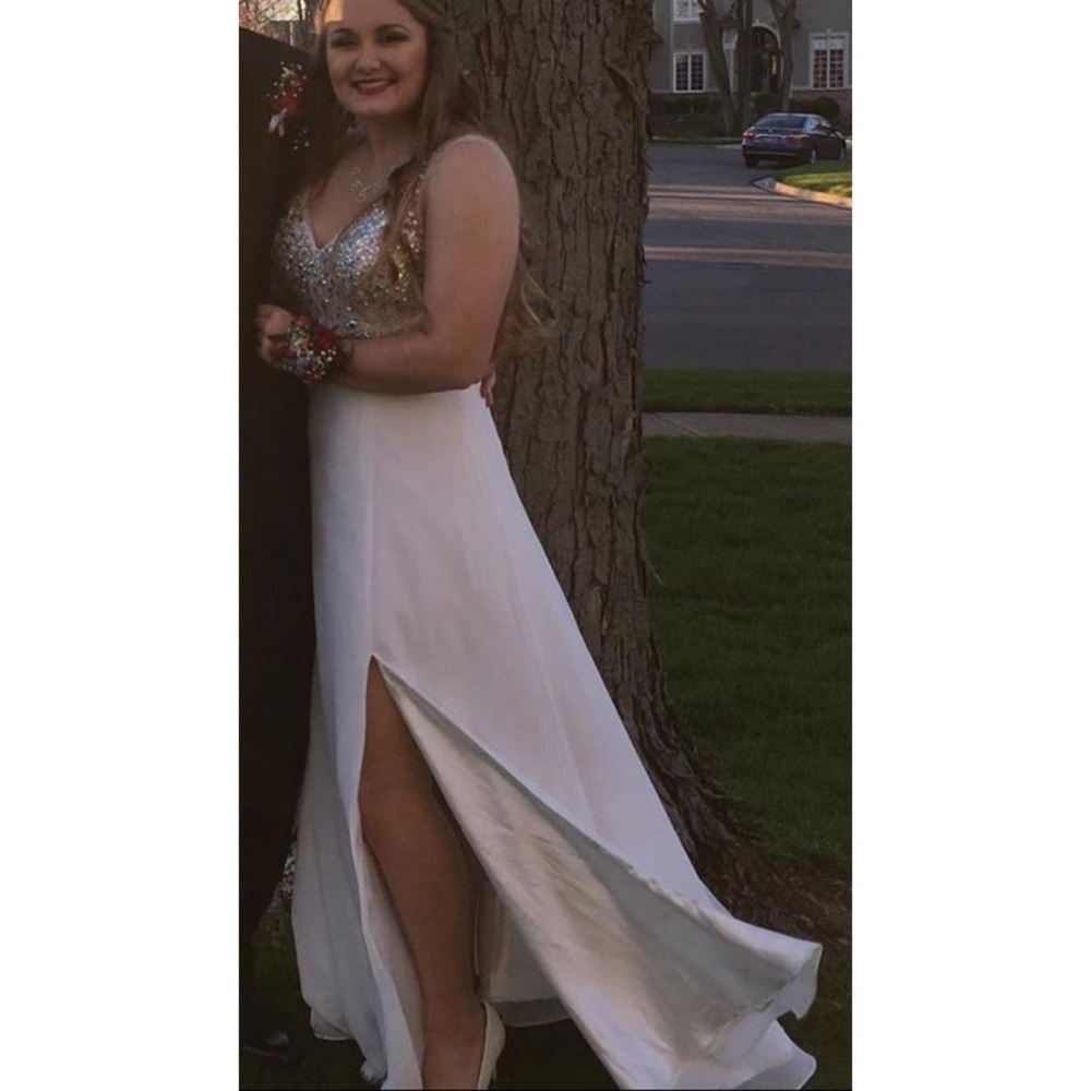 White long prom dress